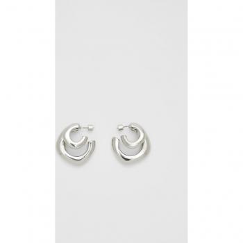 Stradivarius Grey Double Hoop Earrings OS