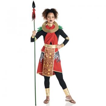 Kimokawaii Disfraz de Masai Africana rojo elegante para mujer