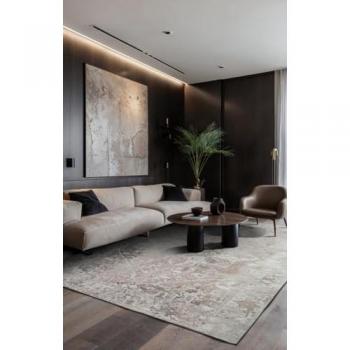 Alfombra moderna de tejido plano gris 140x200 cm - Colección Heris Pelo de Ratón