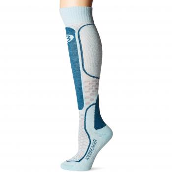 Icebreaker - Calcetines de esquí para Mujer, Mujer, IBN705, Dew/Smoke/Kingfisher, Large