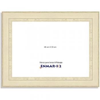 Marco para Lienzo Sin Cristal Ni Trasera 8 Paisaje Blanco y Plata (33 x 46 cm)