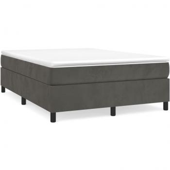 Velvet Queen Box Spring Bed with Mattress - Dark Grey 152x203 cm