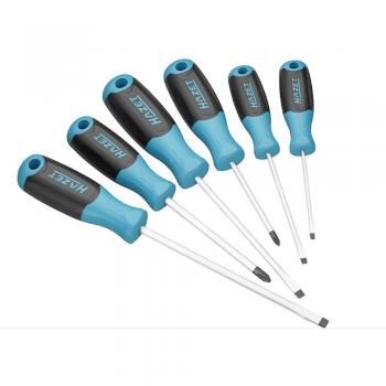 Kit de atornilladores HAZET 811/6 - Destornillador con mango ergonómico, puntas intercambiables, fabricado en acero de alta calidad, incluye seis puntas diferentes para diversos tipos de tornillos,