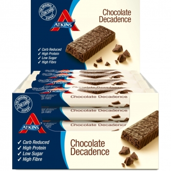 Atkins ADV Barritas de Chocolate Decadence - Lote de 16 Unidades, 60 gr cada una, Total: 960 gr