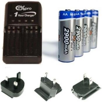 Ex-Pro - Pilas AA recargables y cargador para cámara digital