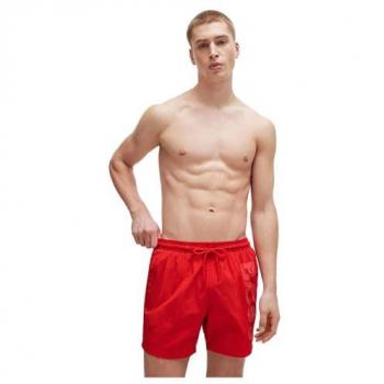BOSS Men's Quick Dry Octopus Swim Shorts - Bright Red, Size XL
