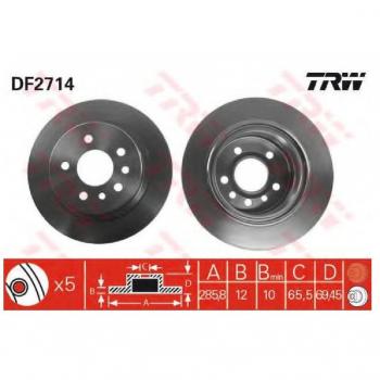 Disco de freno TRW DF2714, completo, 1 pieza