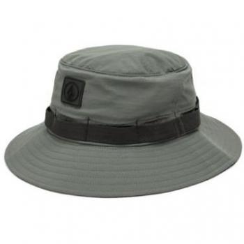 Sombrero Volcom Ventilator Boonie PEWTER - Sombrero de ala ancha, material ligero y transpirable, diseño con malla para ventilación, ajuste con cordón, ideal para actividades al aire libre