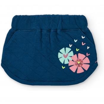 Falda Acolchada Azul con Detalles de Flores para Niña Tuc Tuc