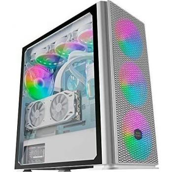 MARSGAMING MCPROW Blanco, Caja PC Gaming XL E-ATX, Cristal Templado, 4x Ventilador RGB 14cm