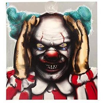 FIESTAS GUIRCA Deco. Cara Payaso con Ventosa Y LUZ 28 X 31 CMS.