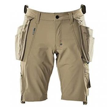 MASCOT Pantalones Cortos de Trabajo Advanced 17149 con Bolsillos Colgantes, Color Caqui Claro, Talla 56 para Hombre
