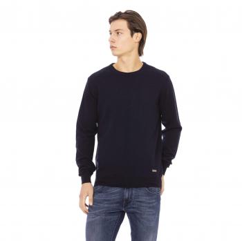 Baldinini Trend Blue Wool Sweater - S