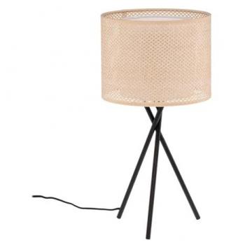 Lámpara de mesa 'Soula' Ø 26 cm, Beige, Plástico, E27 para Salón y Comedor