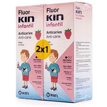 FluorKin Colutorio Infantil Anticaries Fresa 500ml + 500ml