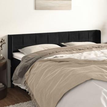 Cabecero de terciopelo negro 163x16x78/88 cm Vidaxl