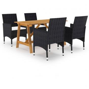 5-Piece Black Garden Dining Set