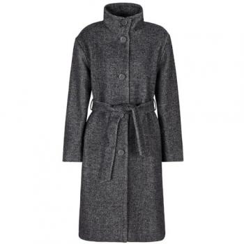 Armani Exchange Women's Belted Wool Coat, Black and Grey, Size M