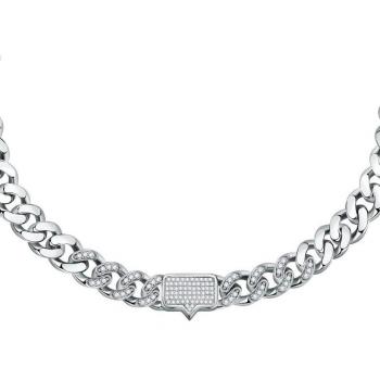 Collar Chiara Ferragni J19AUW13 de latón plateado con cadena brillante de 38cm