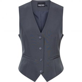 Pieces Bozzy Women's Vest - XL, Tailored Fit, Magnet Grey