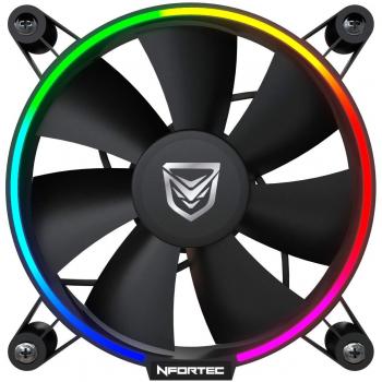 Nfortec Oberon Ventilador argb para Torre de pc con ciclos de iluminación RGB y bajo Nivel sonoro.