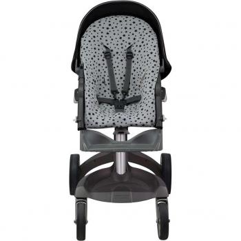 Funda para Silla de Paseo Jyoko Compatible con Stokke Xplory y Crusi - Algodón Transpirable, Color Black Star