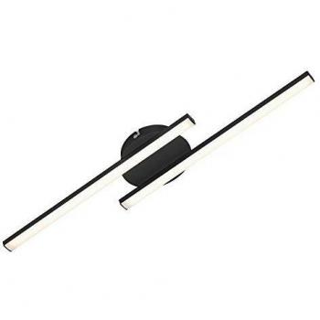 Luz de Techo LED Moderna Go, 12W, 960 Lúmenes, Luz Cálida 3000K, Metal Negro, Dimensiones: 56x12x3.6 cm