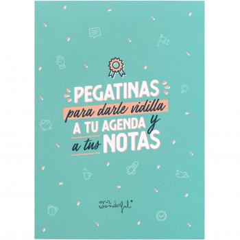 Mr Wonderful - Libreta de Pegatinas para Darle Vidilla a Tu Agenda y a Tus Notas, 16,5 x 23 x 0,8 cm, Azul
