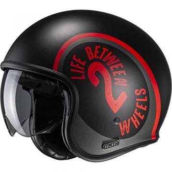Casco Jet HJC V30 Harvey MC1SF Negro Rojo