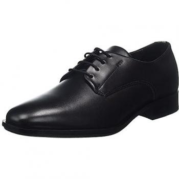 BOSS Orange Colby Men's Leather Derby Shoes with Embossed Logo - Black - Size UK 8 EU 42 US 9