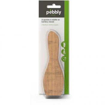 Pebbly Natural NBA008 - Set de 8 espátulas para raclette