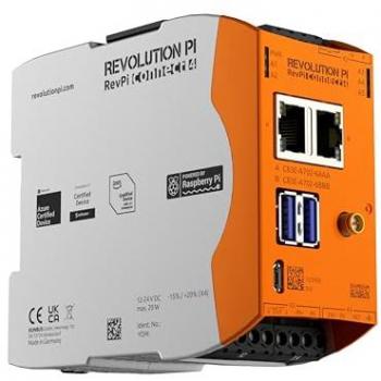 Kunbus Ordenador industrial RevPi Connect 4, ARM Cortex, 8 GB Flash, 2 GB RAM, WiFi, alimentación de 10,8 → 28,8 V/20W, grado de protección IP20