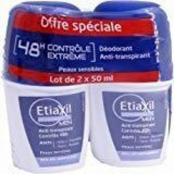 Etiaxil Desodorante Men Antitranspirante Control 48H Roll-On Lote de 2 x 50 ml