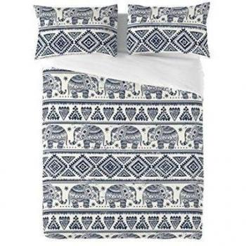 EUROMODA HOME LIVING Juego De Funda Nórdica Kenya Blanco/Azul Cama 180