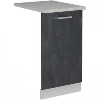Panel frontal para lavavajillas R-Line, Hormigón negro/Blanco, 45 cm, Acabado Mármol