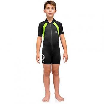 Cressi XDG001301 Traje de Buceo, Unisex niños, Mangas Cortas-Negro/Lime, S