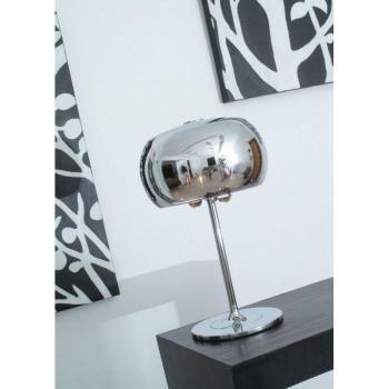 Lámpara de diseño Deni Chrome 3 bombillas 33cm, sobremesa, 3 luces, cromo, cristal