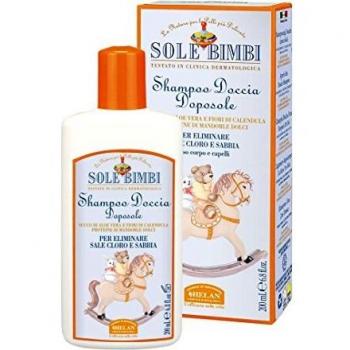 Champú y Gel de Ducha Hidratante After Sun para Niños Helan Sole Bimbi 200ml con Aloe Vera y Caléndula