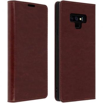 Funda Cartera de Cuero Marrón para Samsung Galaxy Note 9