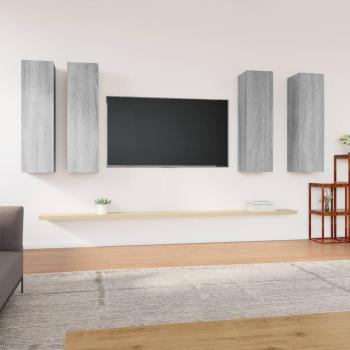 Muebles de TV 4 piezas Sonoma gris 30,5x30x110cm madera multicapa