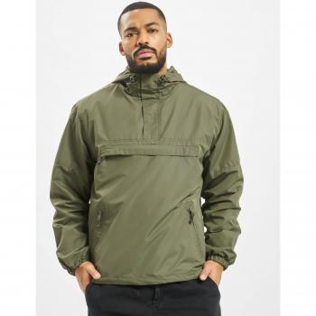 Chaqueta de verano Brandit para hombre, color verde, modelo Windbreaker con sudadera y capucha, talla 4XL