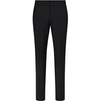 Pantalón HUGO Hesten Negro Slim Fit Casual de Lana para Hombre 2024