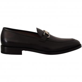 Salvatore Ferragamo Black Calf Leather Moccasin Formal Shoes - EU40.5/US6.5, Loafers, male, Black, Size: 7 1/2 US Luxury Leather Loafers Gancio Bit