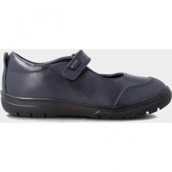 Zapatos de colegio de niña Garvalín en piel azul marino con cierre adherente - Cómodos y resistentes