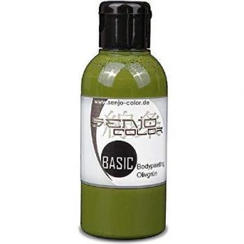 Senjo Color Basic Bodypainting I color de cara y cuerpo I cosméticos, dermatológicamente probado I carnaval, disfraces I 75 ml I verde oliva