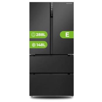 Frigorífico Americano Aspes AFF18800ENFIDDX, 4 Puertas, No Frost, 436 L, Inox Negro, Clase E, Alto 183 cm
