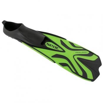 Aletas de Buceo Seac Azzurra Verde Negro, Zapato Cerrado en Goma, Talla 34-35