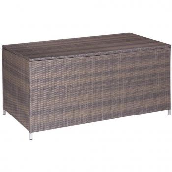 Mesa de Centro baúl de jardín en rattán marrón para terraza y Exterior Garden - LOLAhome
