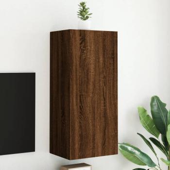 Mueble TV Pared Madera Multicapa Roble Marrón 40,5x30x90 cm