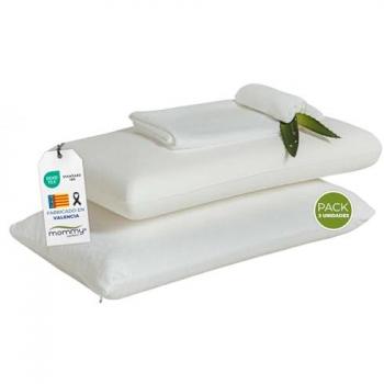 Pack 2 Almohadas Viscoelásticas 70 cm con Funda Lavable Aloe Vera - Adaptables al Cuello, Termoreguladoras, Doble Funda con Cremallera, Antiácaros y Antibacterias